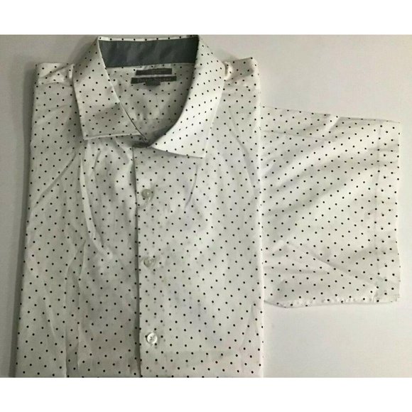 Men's Stretch Short Sleeve Polka Dots Shirt 5XL - Picture 7 of 8